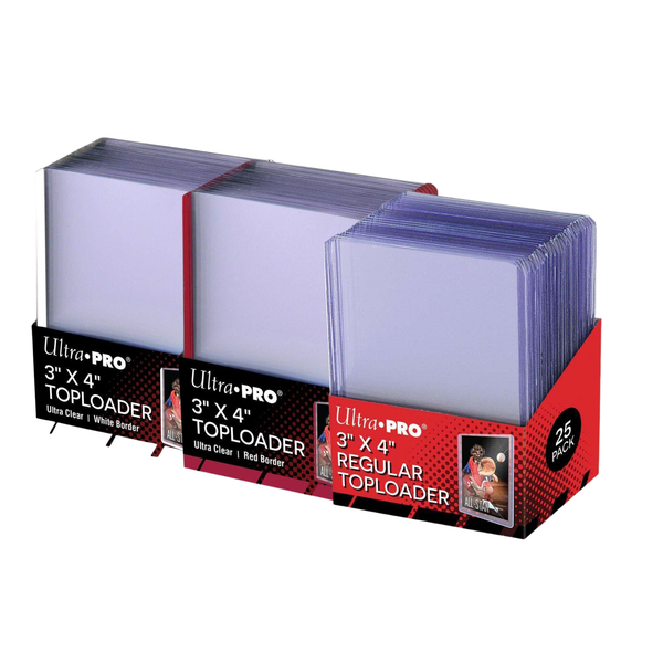 Ultra PRO Toploader 3" x 4" Whole Pack [ Clear / Black / White / Red / Green/ Premium ]-Whole Pack (Black Border 25pcs)-Ultra PRO-Ace Cards & Collectibles