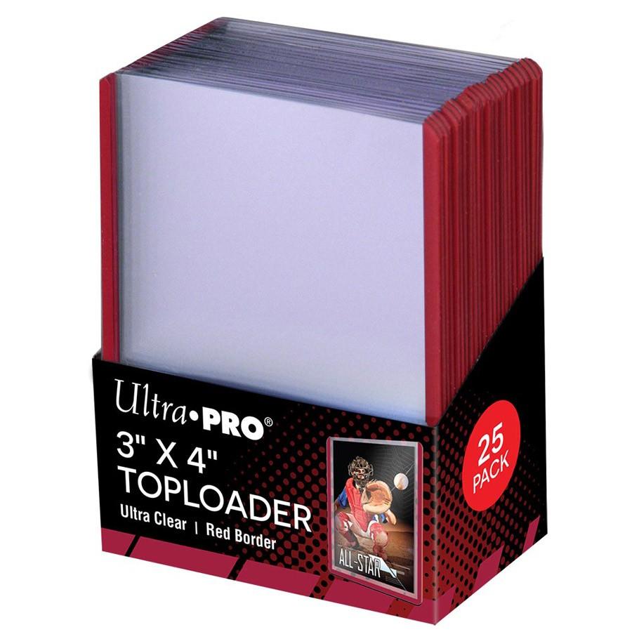 Ultra PRO Toploader 3&quot; x 4&quot; Whole Pack [ Clear / Black / White / Red / Green/ Premium ]-Whole Pack (Red Border 25pcs)-Ultra PRO-Ace Cards &amp; Collectibles