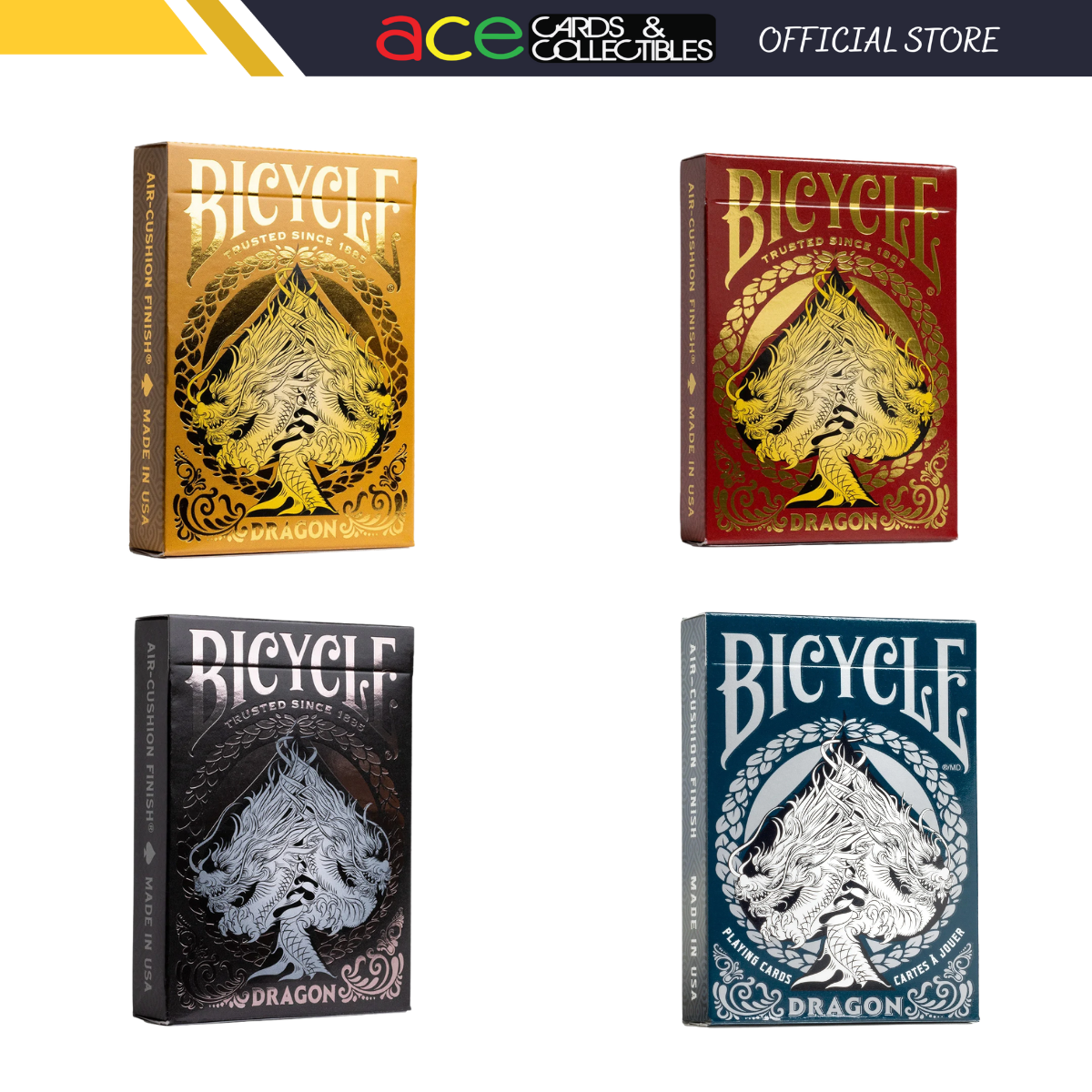 Bicycle Dragon Playing Cards-Black-United States Playing Cards Company-Ace Cards & Collectibles