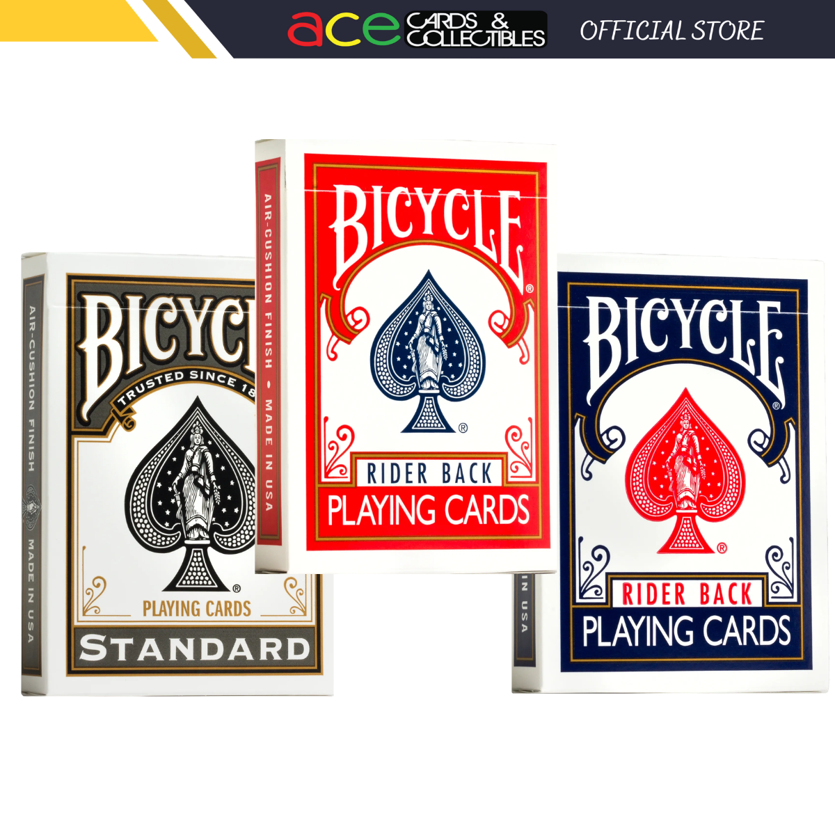 Bicycle Playing Cards Classic Standard Rider Back (Blue Seal Sticker)-Red-United States Playing Cards Company-Ace Cards & Collectibles