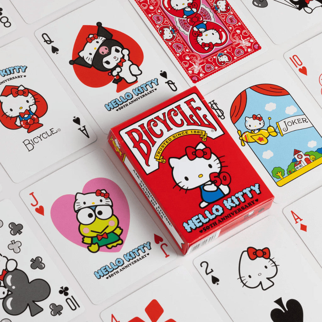 Bicycle Playing Cards Hello Kitty Series "50th Anniversary/Black Pink"-50th Anniversary-United States Playing Cards Company-Ace Cards & Collectibles