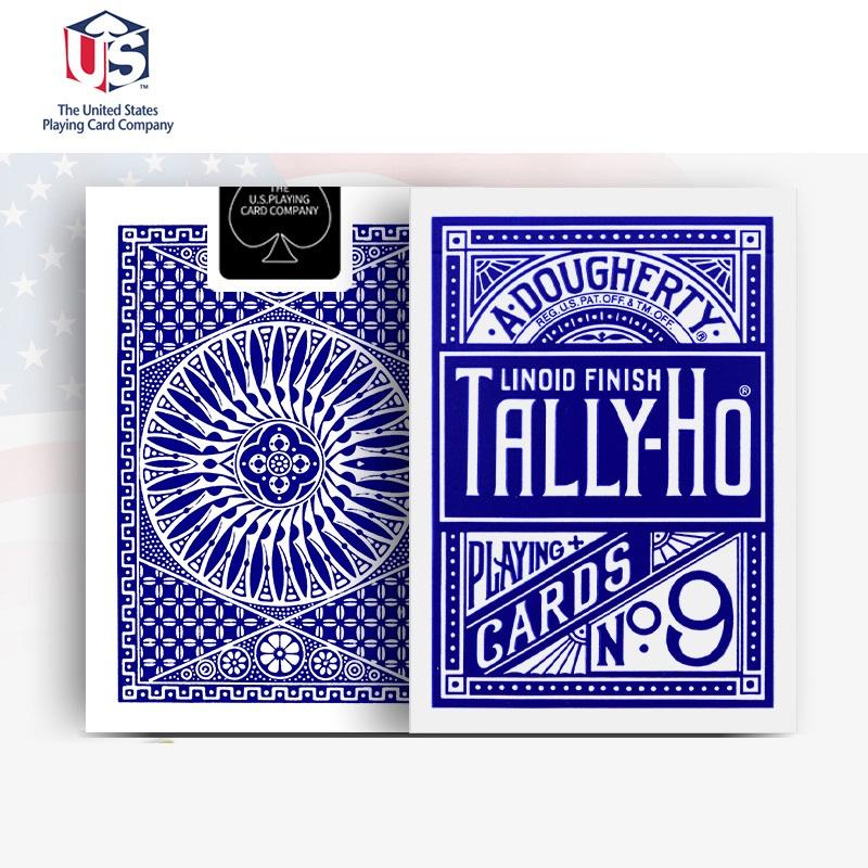 Bicycle Tally-Ho No.9 Series Playing Cards-Round-Blue-United States Playing Cards Company-Ace Cards & Collectibles