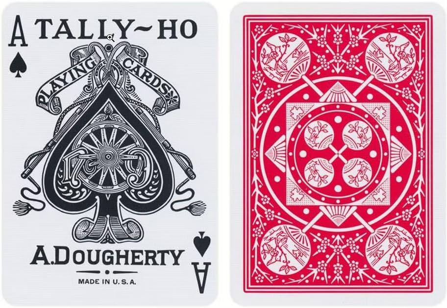 Bicycle Tally-Ho No.9 Series Playing Cards-Round-Red-United States Playing Cards Company-Ace Cards & Collectibles