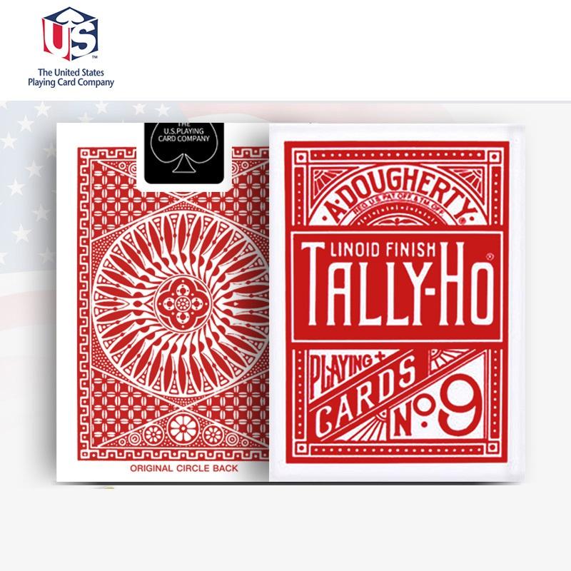 Bicycle Tally-Ho No.9 Series Playing Cards-Round-Red-United States Playing Cards Company-Ace Cards & Collectibles