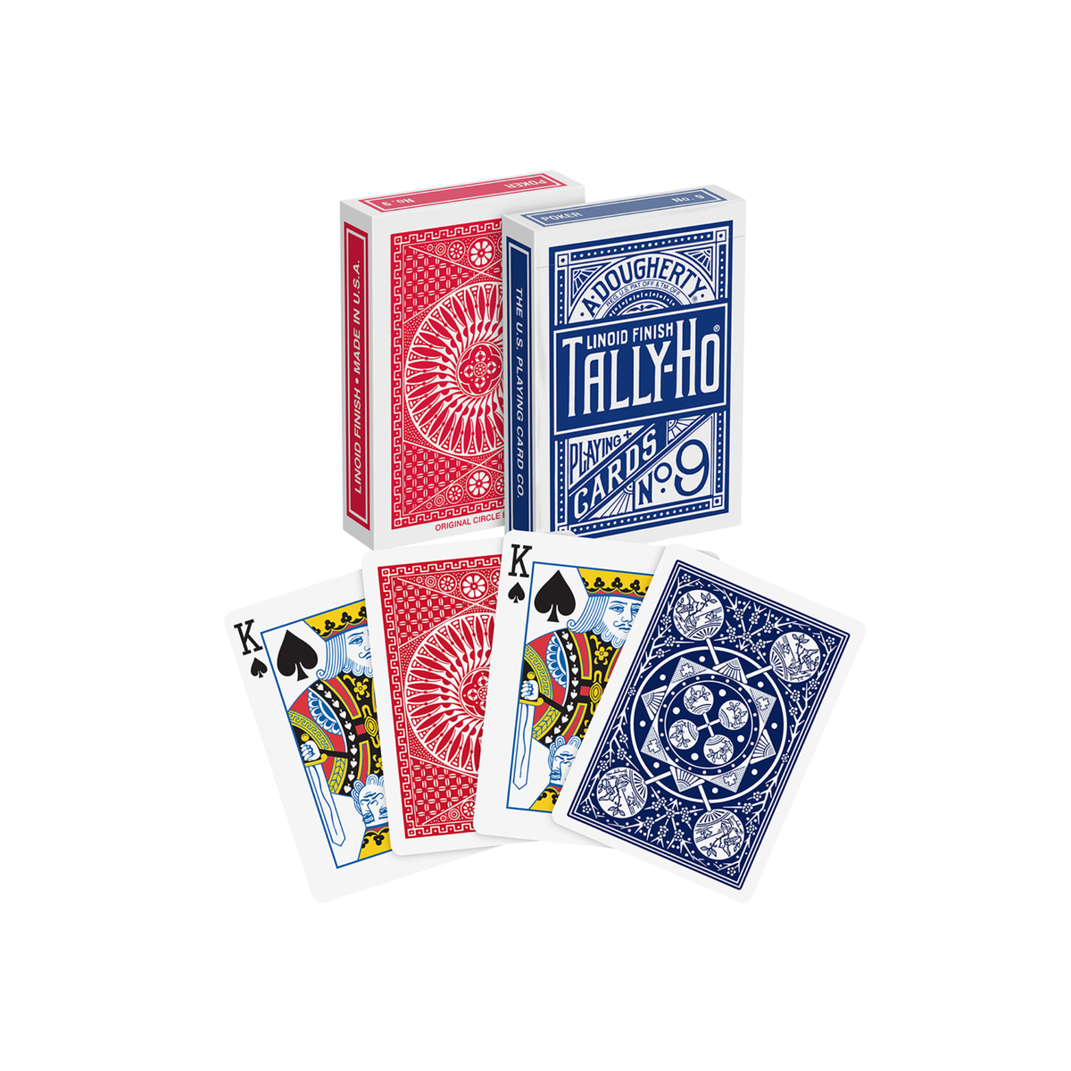 Bicycle Tally-Ho No.9 Series Playing Cards-Round-Red-United States Playing Cards Company-Ace Cards & Collectibles