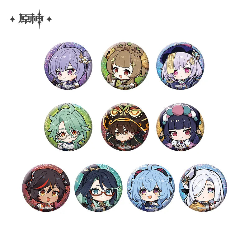Genshin Impact "Colorful Kami-Kitobi, Combing Spring" Series 2nd Edition Character Mini Badge Set-Type B-miHoYo-Ace Cards & Collectibles