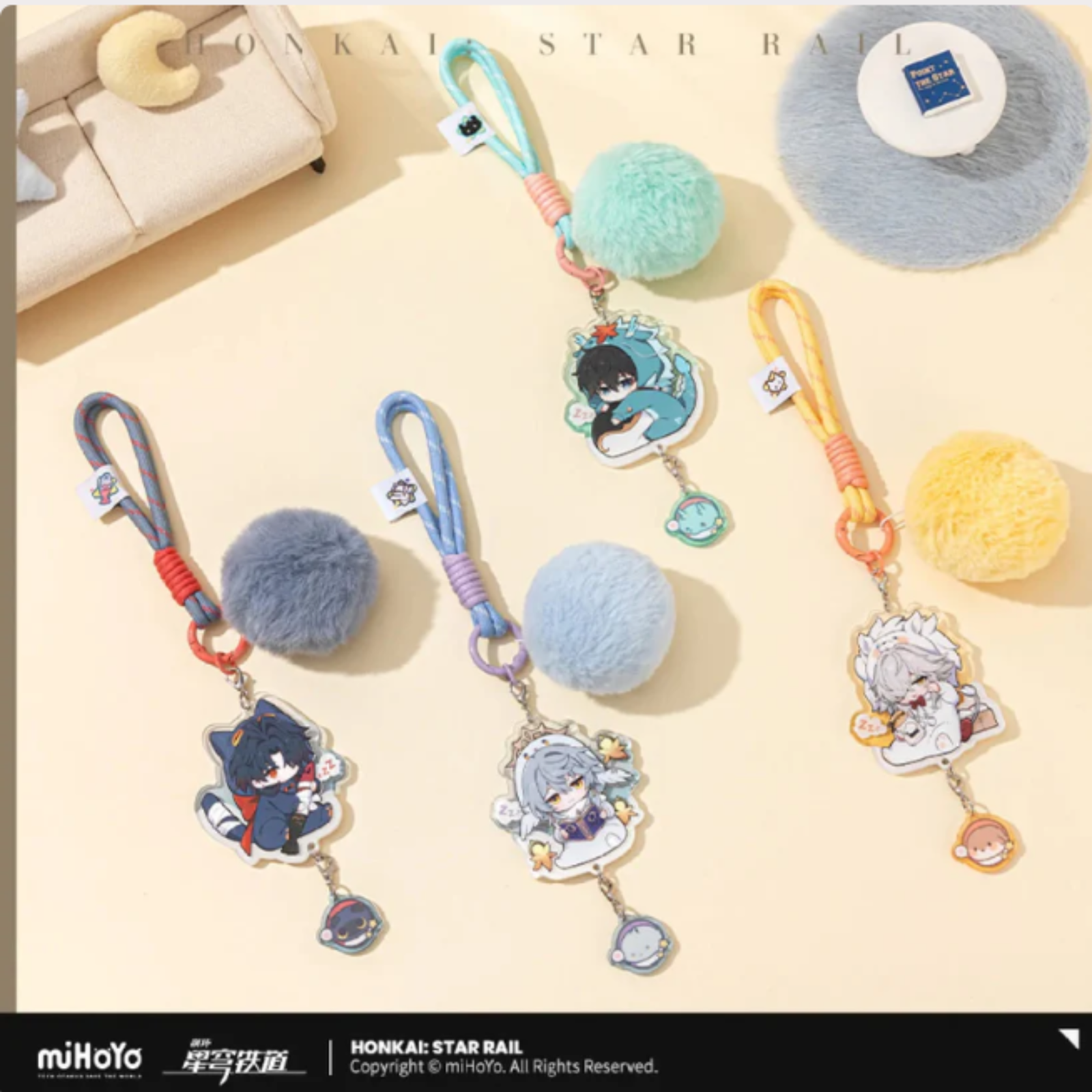 Honkai: Star Rail Boys Dorm Series Chibi Version Acrylic Keychain-Jingyuan-miHoYo-Ace Cards & Collectibles