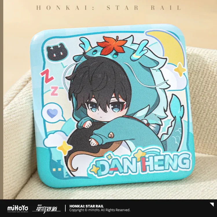 Honkai: Star Rail Boys Dorm Series Chibi Version Square Badge-Jingyuan-miHoYo-Ace Cards & Collectibles