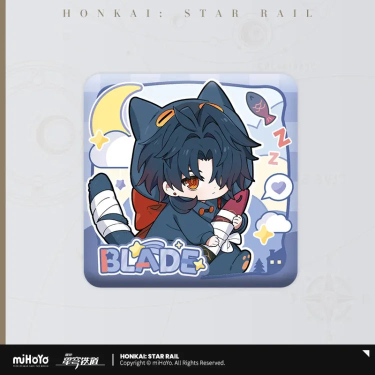 Honkai: Star Rail Boys Dorm Series Chibi Version Square Badge-Jingyuan-miHoYo-Ace Cards & Collectibles