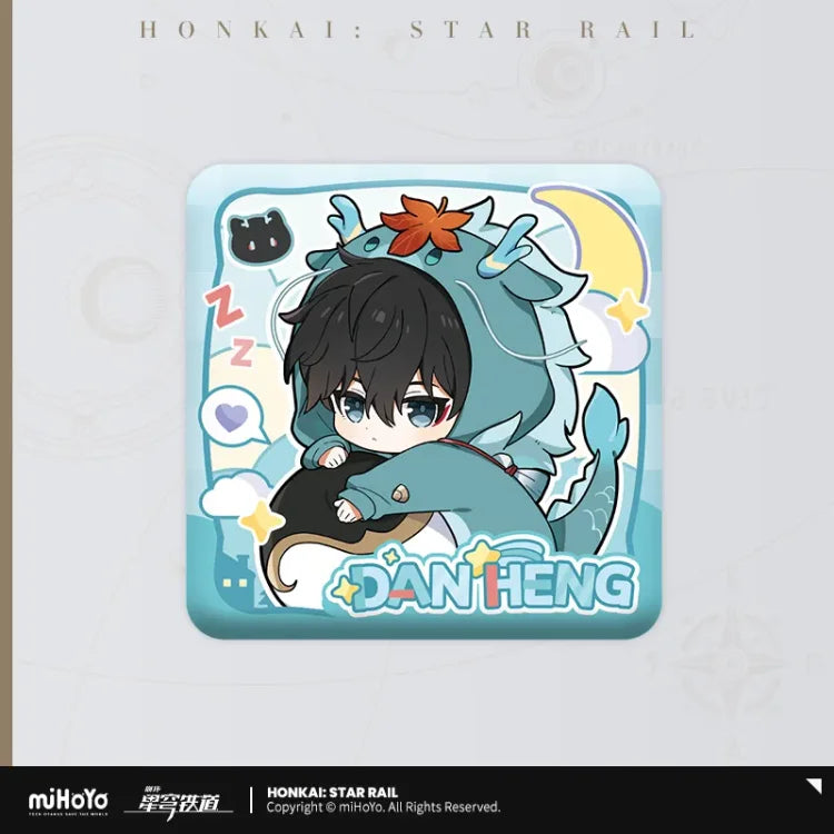 Honkai: Star Rail Boys Dorm Series Chibi Version Square Badge-Jingyuan-miHoYo-Ace Cards & Collectibles