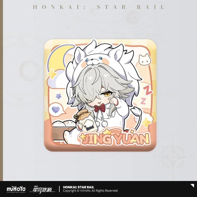 Honkai: Star Rail Boys Dorm Series Chibi Version Square Badge-Jingyuan-miHoYo-Ace Cards & Collectibles