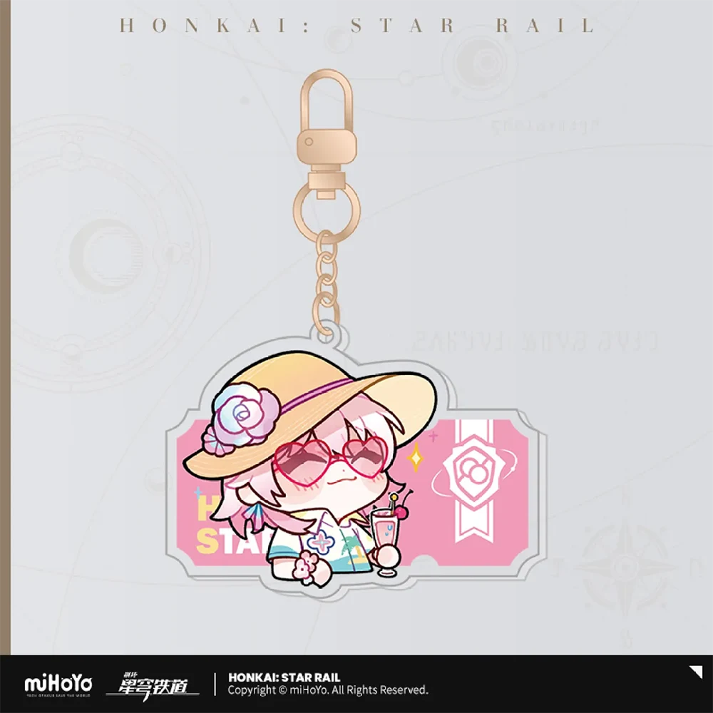 Honkai: Star Rail Pom-Pom Gallery Sticker Keychain-March 7th-miHoYo-Ace Cards &amp; Collectibles