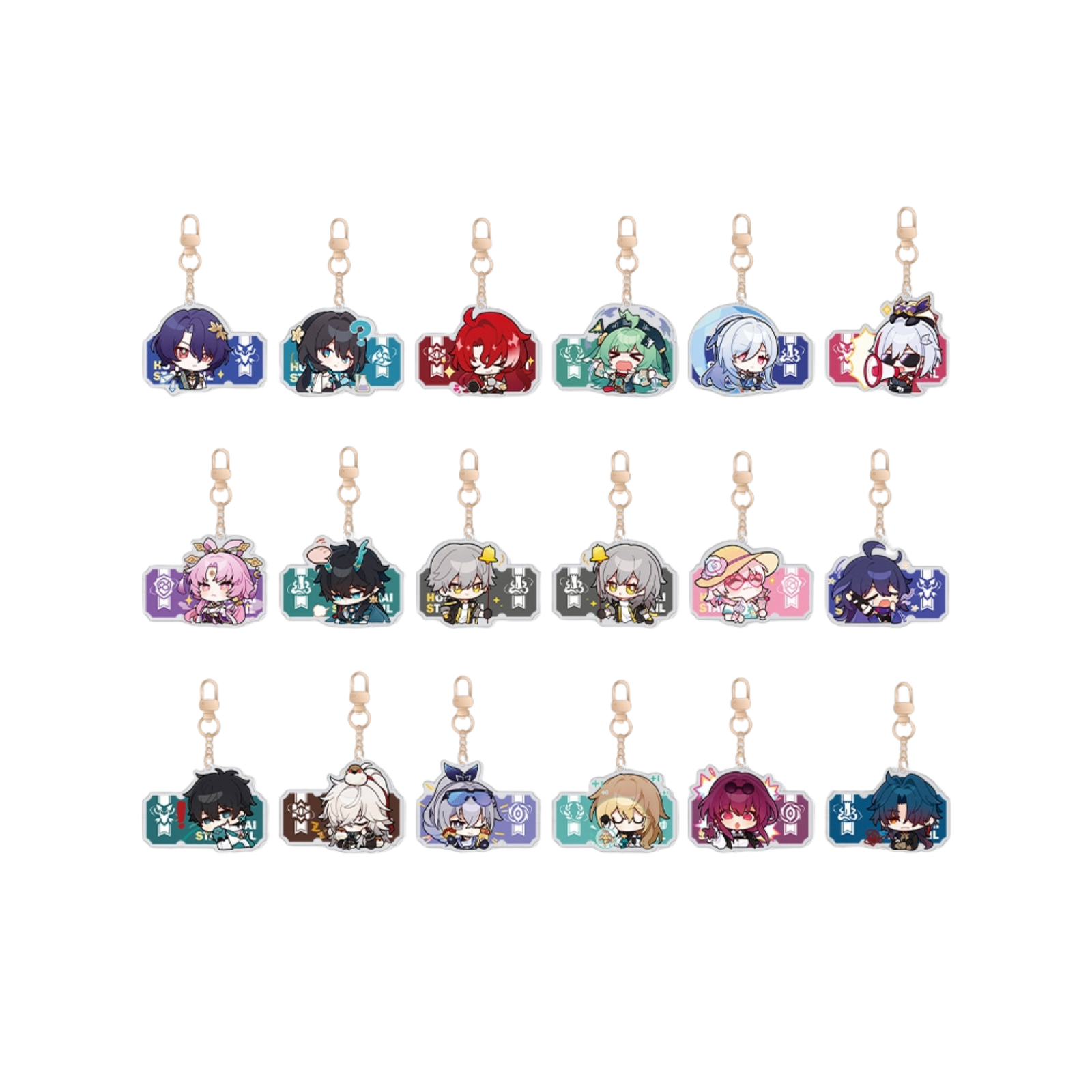 Honkai: Star Rail Pom-Pom Gallery Sticker Keychain-Trailblazer/M-miHoYo-Ace Cards & Collectibles
