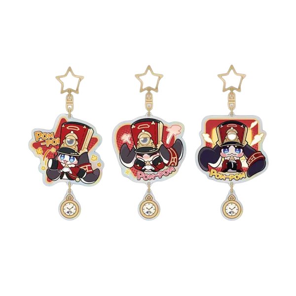 Honkai: Star Rail Pom Pom Sticker Keychain-Happy-miHoYo-Ace Cards & Collectibles