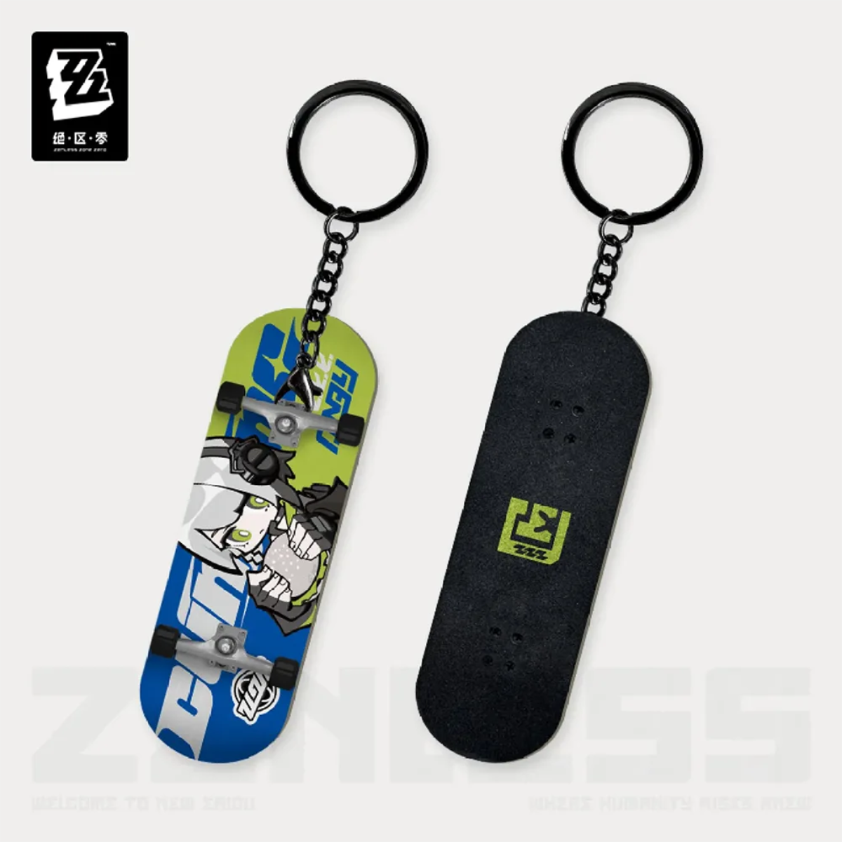 Zenless Zone Zero New Eridu Series Chibi Fingertip Skatboard Keychain Cunning Hares-Anby-miHoYo-Ace Cards &amp; Collectibles