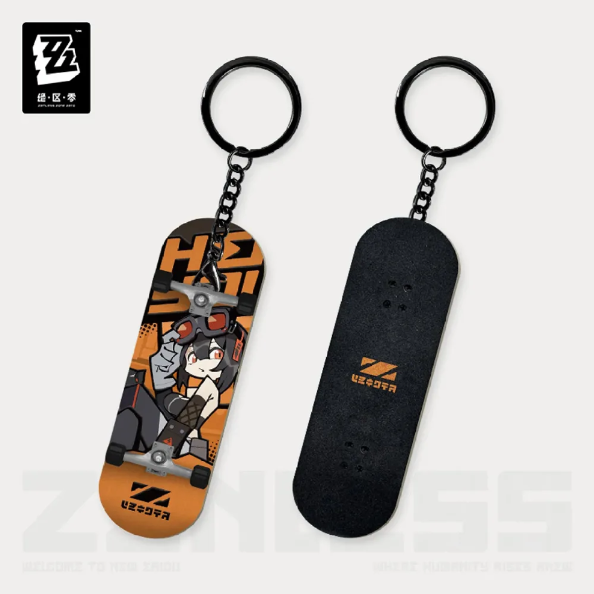 Zenless Zone Zero New Eridu Series Chibi Fingertip Skatboard Keychain Cunning Hares-Grace-miHoYo-Ace Cards &amp; Collectibles