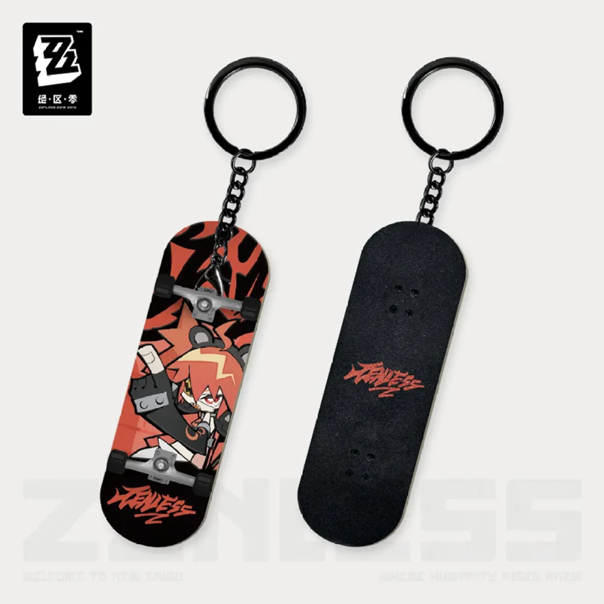 Zenless Zone Zero New Eridu Series Chibi Fingertip Skatboard Keychain Cunning Hares-Koleda-miHoYo-Ace Cards &amp; Collectibles