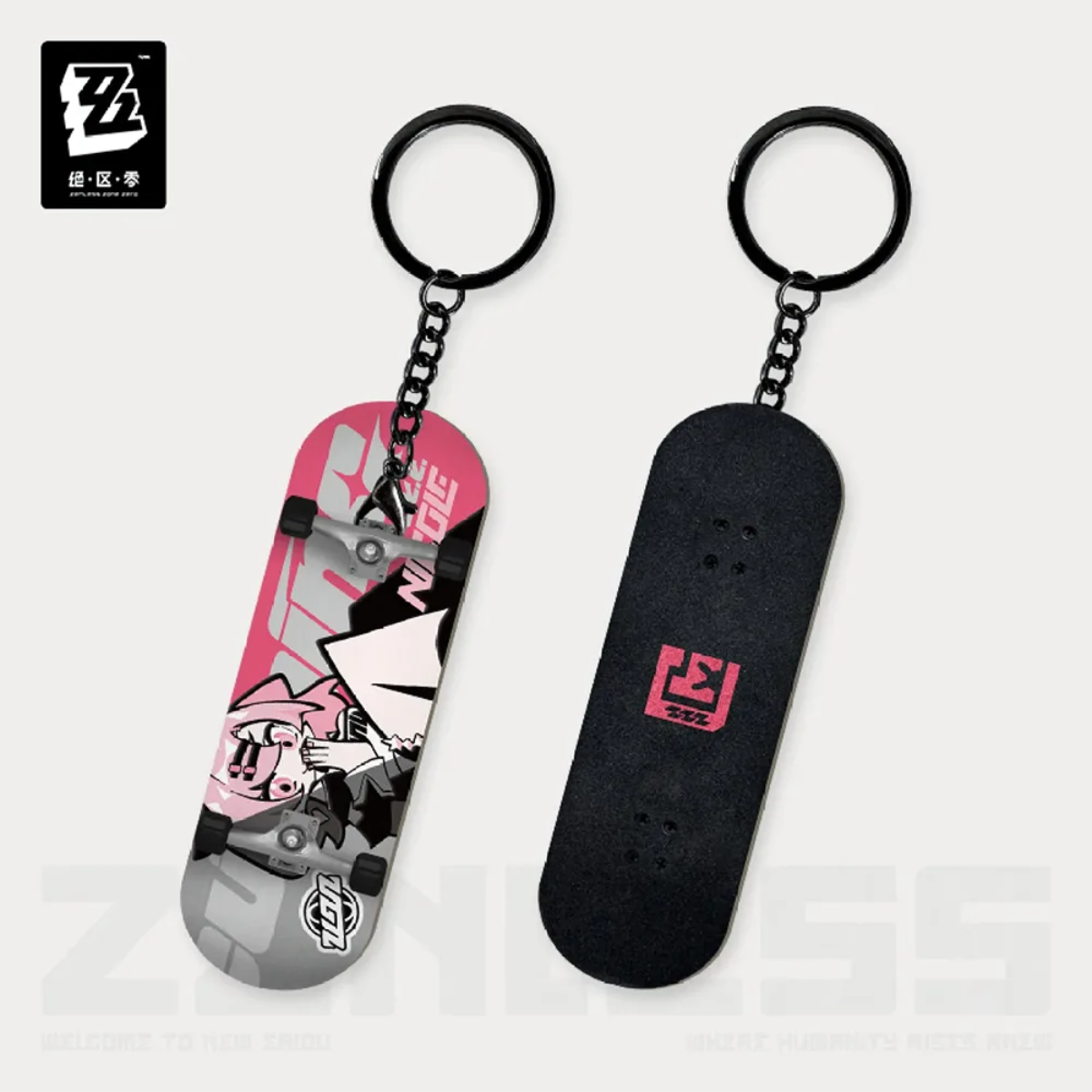 Zenless Zone Zero New Eridu Series Chibi Fingertip Skatboard Keychain Cunning Hares-Nicole-miHoYo-Ace Cards &amp; Collectibles