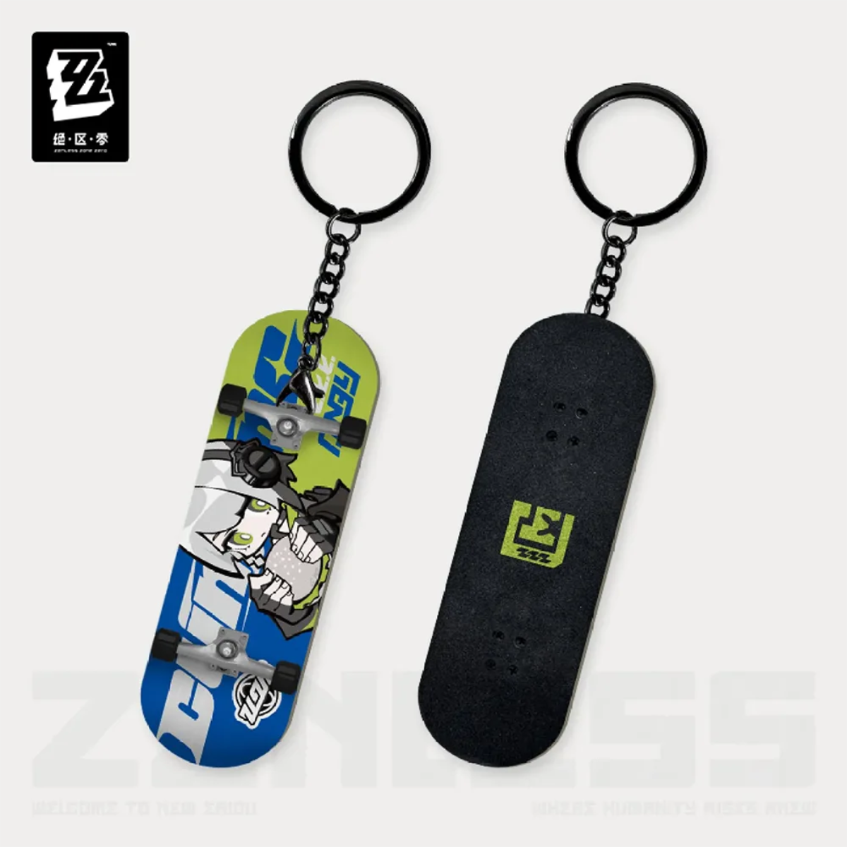 Zenless Zone Zero New Eridu Series Chibi Fingertip Skatboard Keychain Cunning Hares-Nicole-miHoYo-Ace Cards & Collectibles