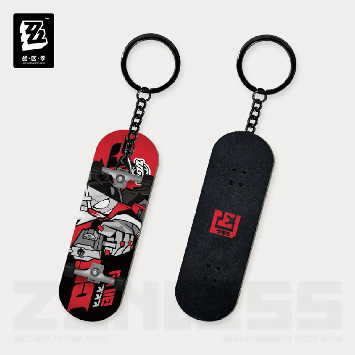 Zenless Zone Zero New Eridu Series Chibi Fingertip Skatboard Keychain Cunning Hares-Nicole-miHoYo-Ace Cards & Collectibles