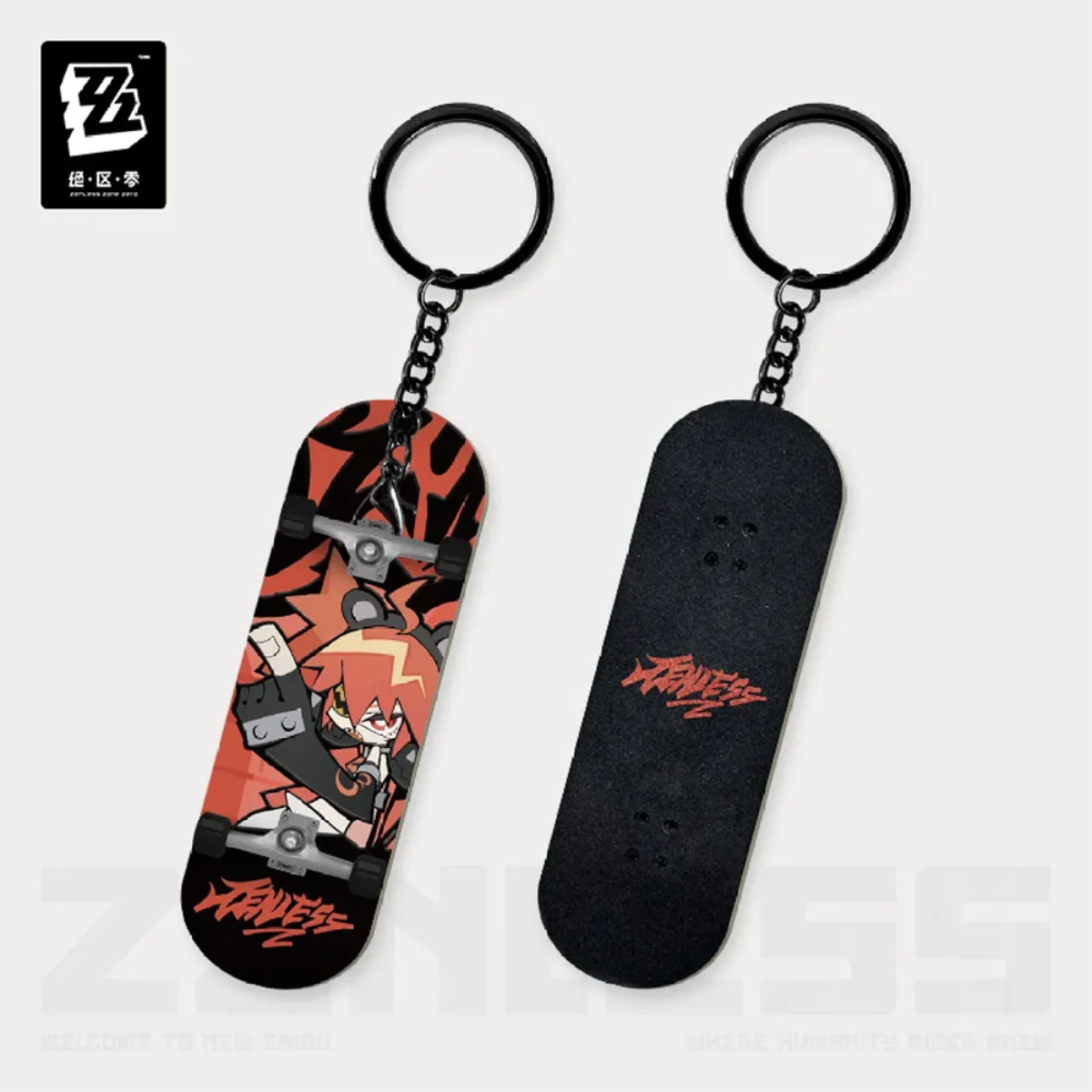 Zenless Zone Zero New Eridu Series Chibi Fingertip Skatboard Keychain Cunning Hares-Nicole-miHoYo-Ace Cards & Collectibles