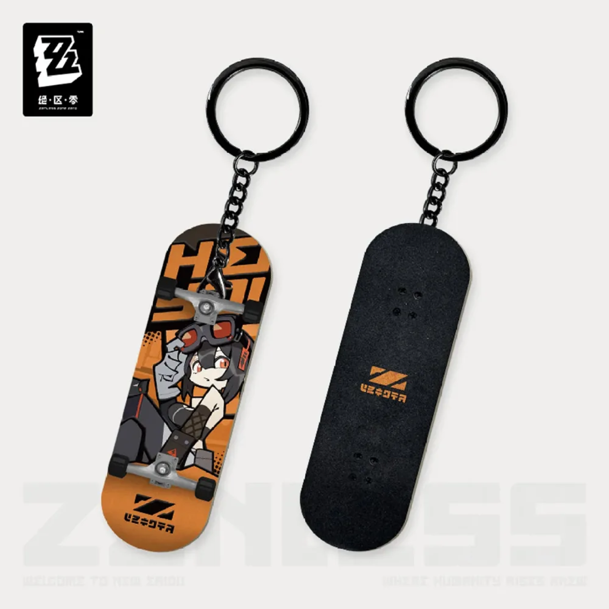 Zenless Zone Zero New Eridu Series Chibi Fingertip Skatboard Keychain Cunning Hares-Nicole-miHoYo-Ace Cards & Collectibles