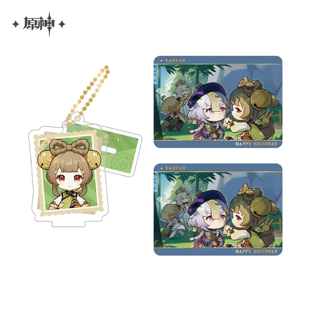 miHoYo Genshin Impact Capturing the Good Times Acrylic Stand &amp; Card Set-Yaoyao-miHoYo-Ace Cards &amp; Collectibles