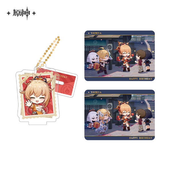 miHoYo Genshin Impact Capturing the Good Times Acrylic Stand &amp; Card Set-Yoimiya-miHoYo-Ace Cards &amp; Collectibles