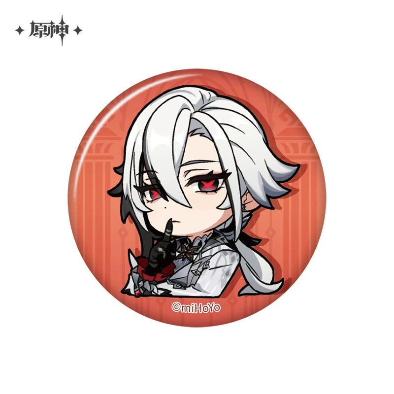 miHoYo Genshin Impact Chibi Expression Sticker Badge: Fatui-Arlecchino-miHoYo-Ace Cards & Collectibles