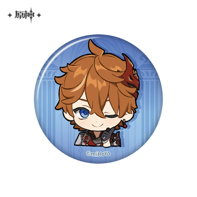 miHoYo Genshin Impact Chibi Expression Sticker Badge: Fatui-Arlecchino-miHoYo-Ace Cards & Collectibles