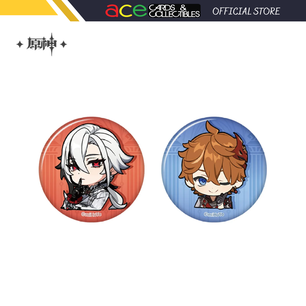 miHoYo Genshin Impact Chibi Expression Sticker Badge: Fatui-Arlecchino-miHoYo-Ace Cards & Collectibles