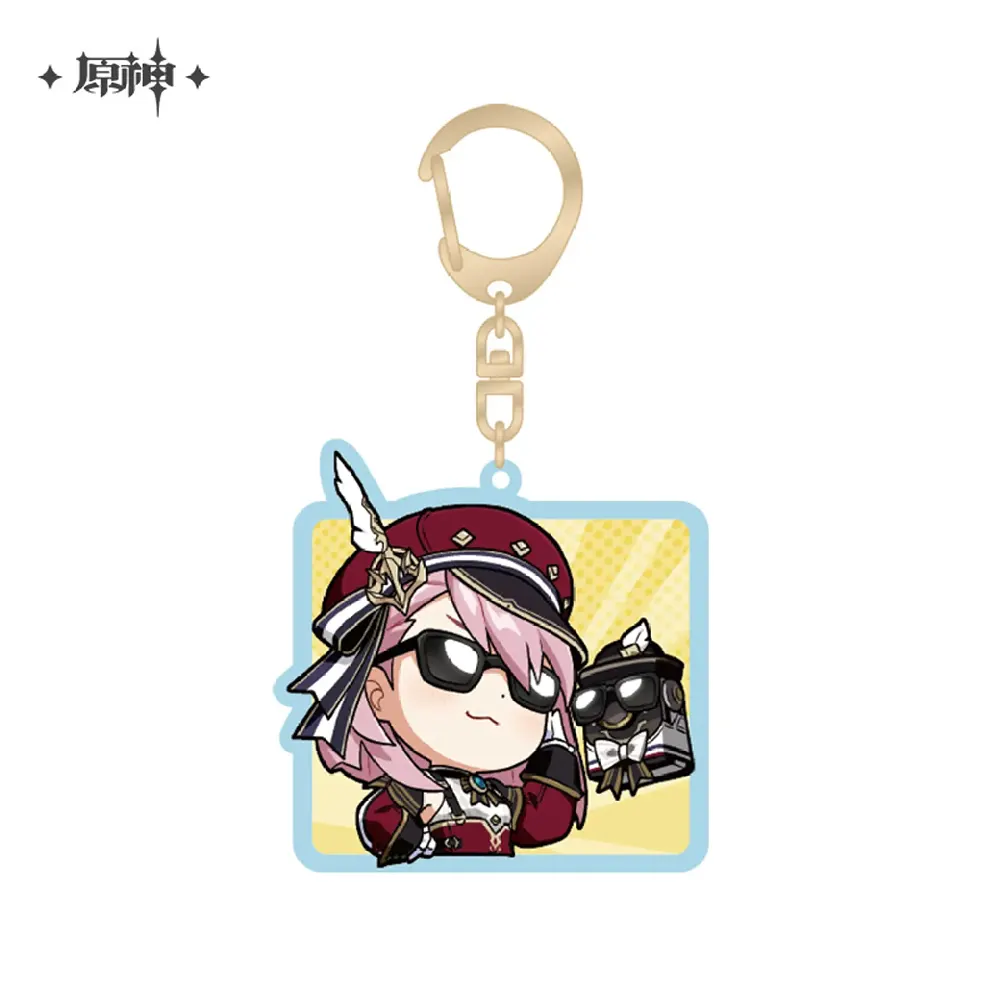 miHoYo Genshin Impact Chibi Fontaine Character Expression Sticker Keychain-Charlotte-miHoYo-Ace Cards &amp; Collectibles