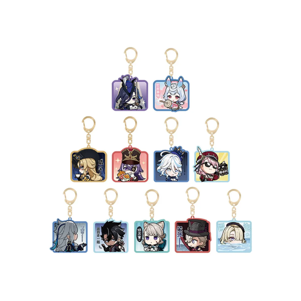 miHoYo Genshin Impact Chibi Fontaine Character Expression Sticker Keychain-Clorinde-miHoYo-Ace Cards & Collectibles