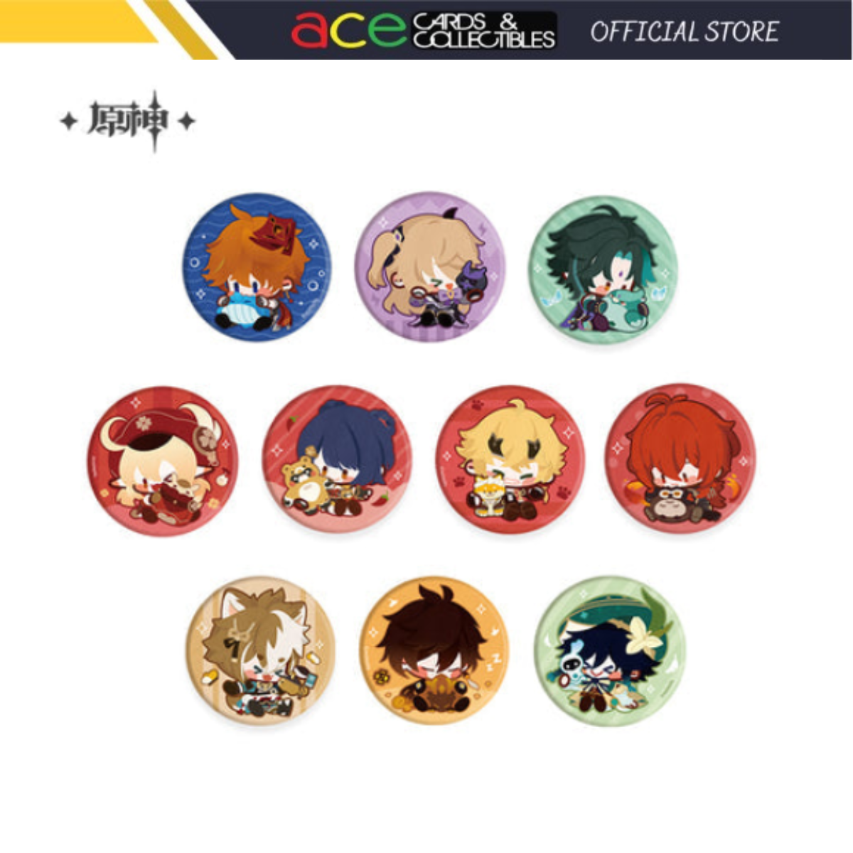 miHoYo Genshin Impact Chibi Theme Plush Badge-Tartaglia-miHoYo-Ace Cards & Collectibles