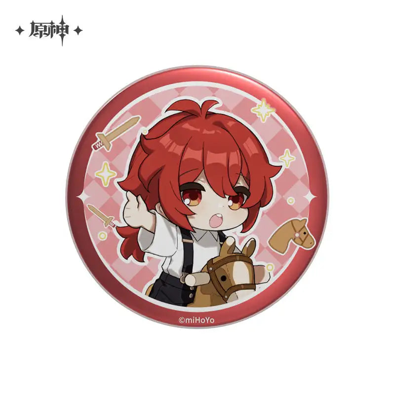 miHoYo Genshin Impact Childhood Dreams Chibi Character Badge-Diluc-miHoYo-Ace Cards &amp; Collectibles