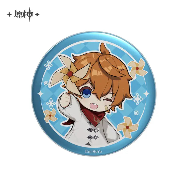 miHoYo Genshin Impact Childhood Dreams Chibi Character Badge-Tartaglia-miHoYo-Ace Cards &amp; Collectibles