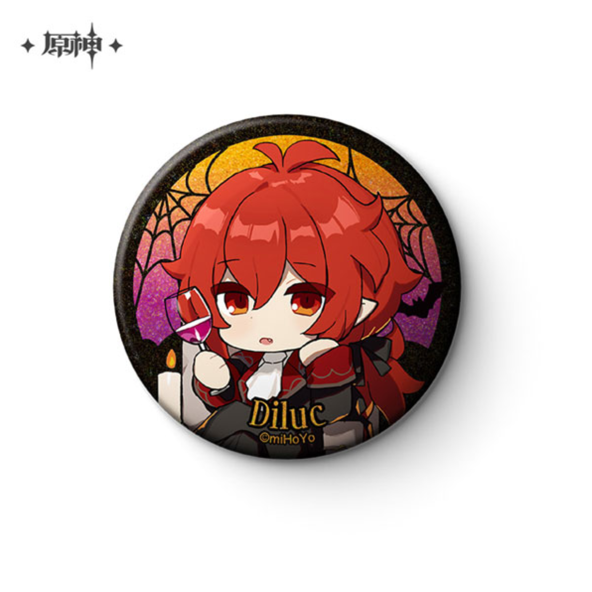 miHoYo Genshin Impact Halloween Themed Chibi Character Badge-Diluc-miHoYo-Ace Cards &amp; Collectibles