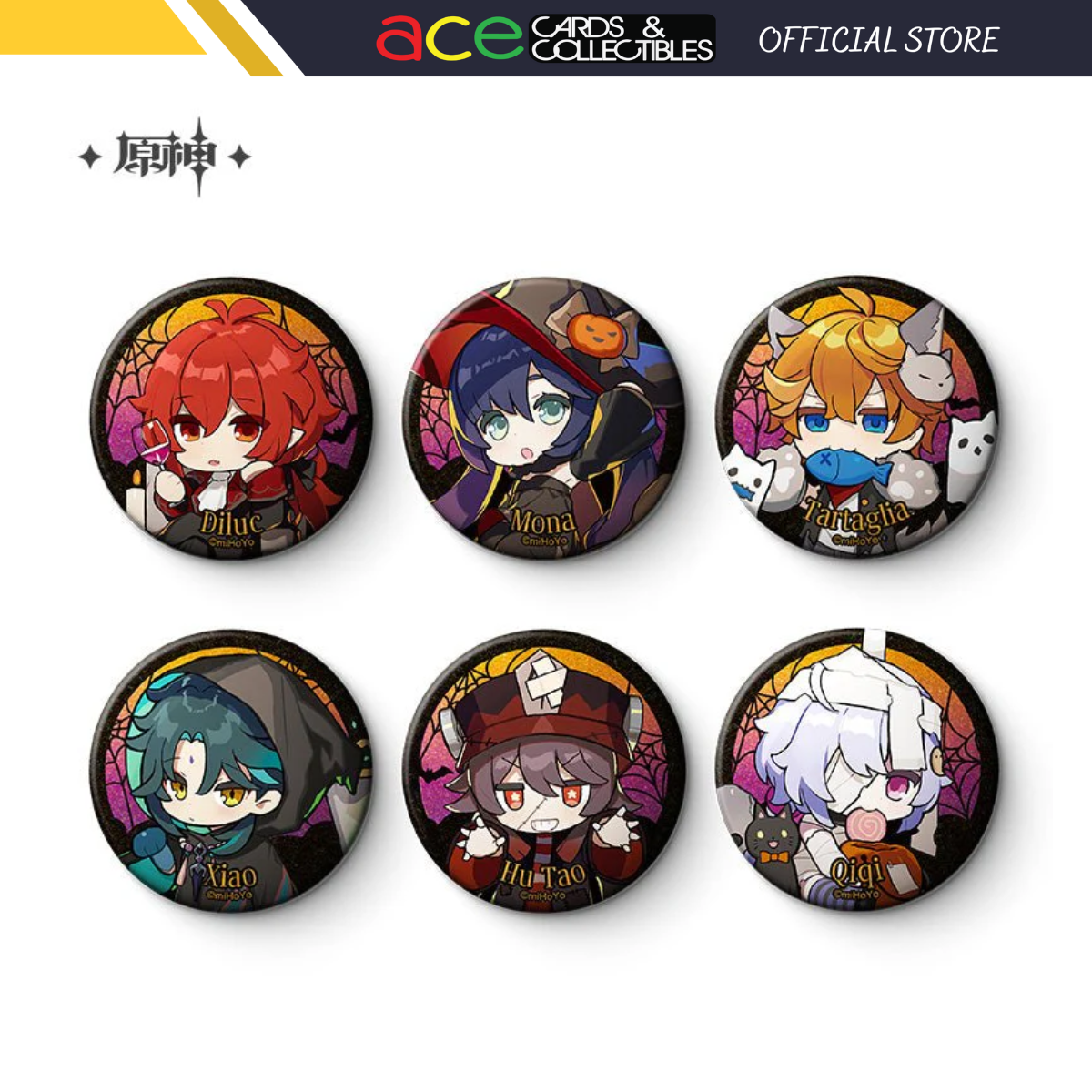 miHoYo Genshin Impact Halloween Themed Chibi Character Badge-Diluc-miHoYo-Ace Cards &amp; Collectibles