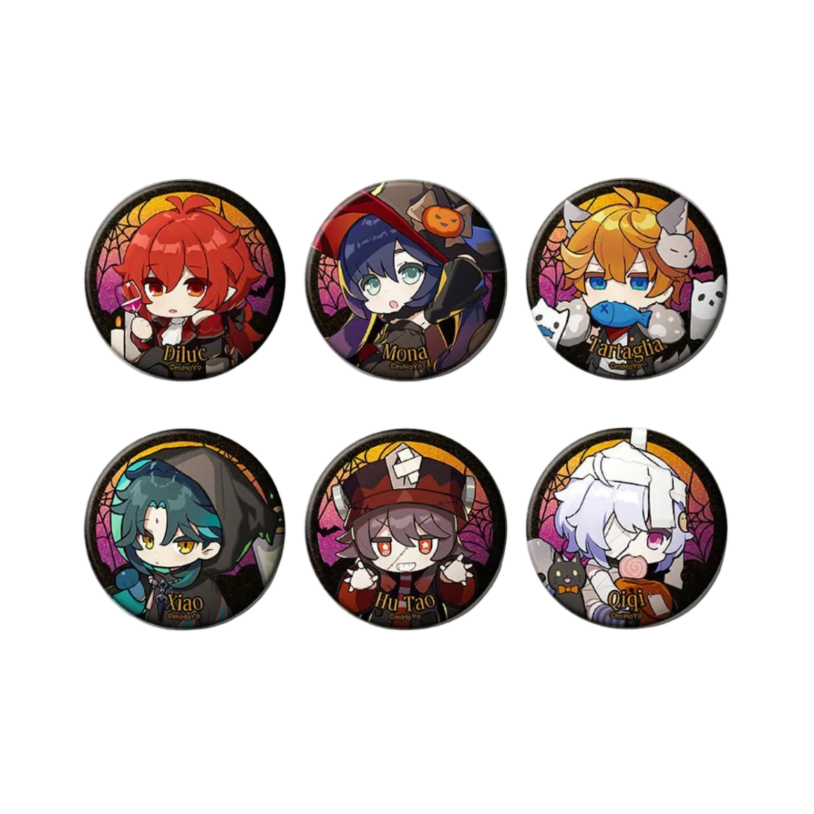 miHoYo Genshin Impact Halloween Themed Chibi Character Badge-Diluc-miHoYo-Ace Cards & Collectibles