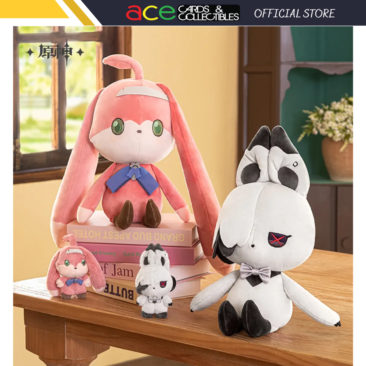 miHoYo Genshin Impact House of the Hearth Rabbit Arlecchino & Clervie Plushie / Keychain-Peruere (Plush)-miHoYo-Ace Cards & Collectibles