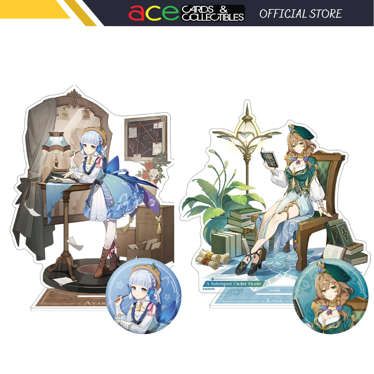 miHoYo Genshin Impact Teyvat Style Character Outfit Badge & Stand-Ayaka Acrylic-miHoYo-Ace Cards & Collectibles