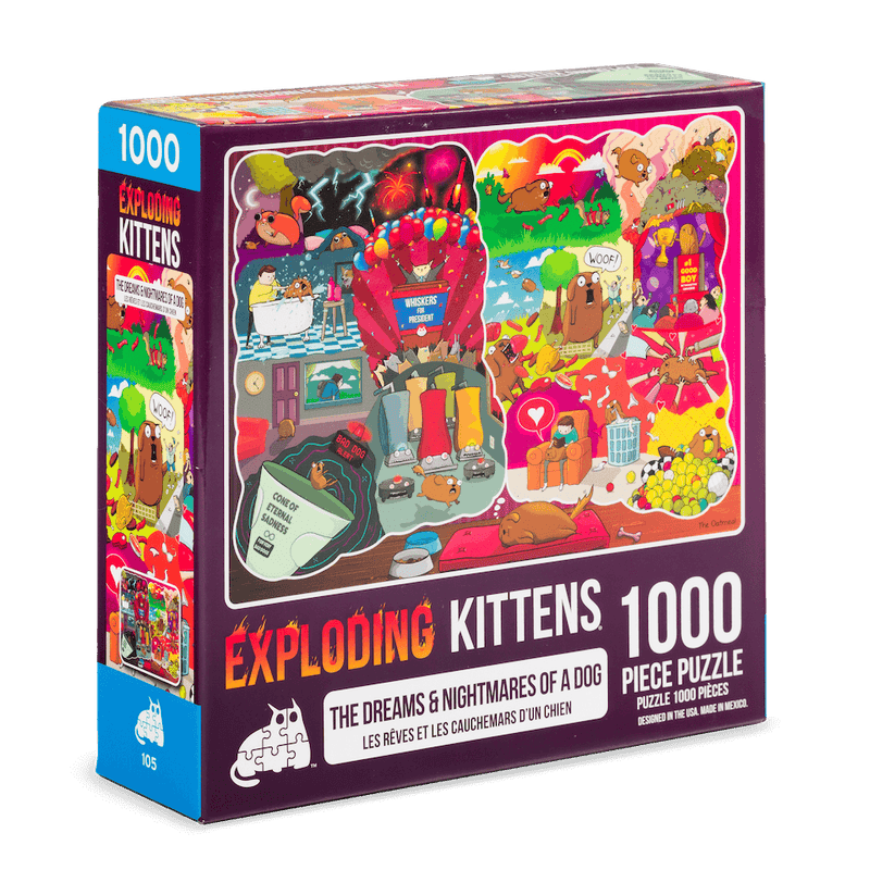 EXPLODING KITTENS 1000 Piece Puzzle "The Dreams and Nightmares of a Dog"