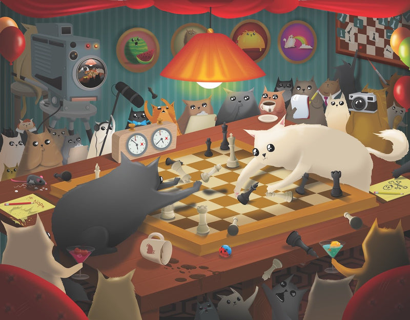 EXPLODING KITTENS 1000 Piece Puzzle "Cats Playing Chess"