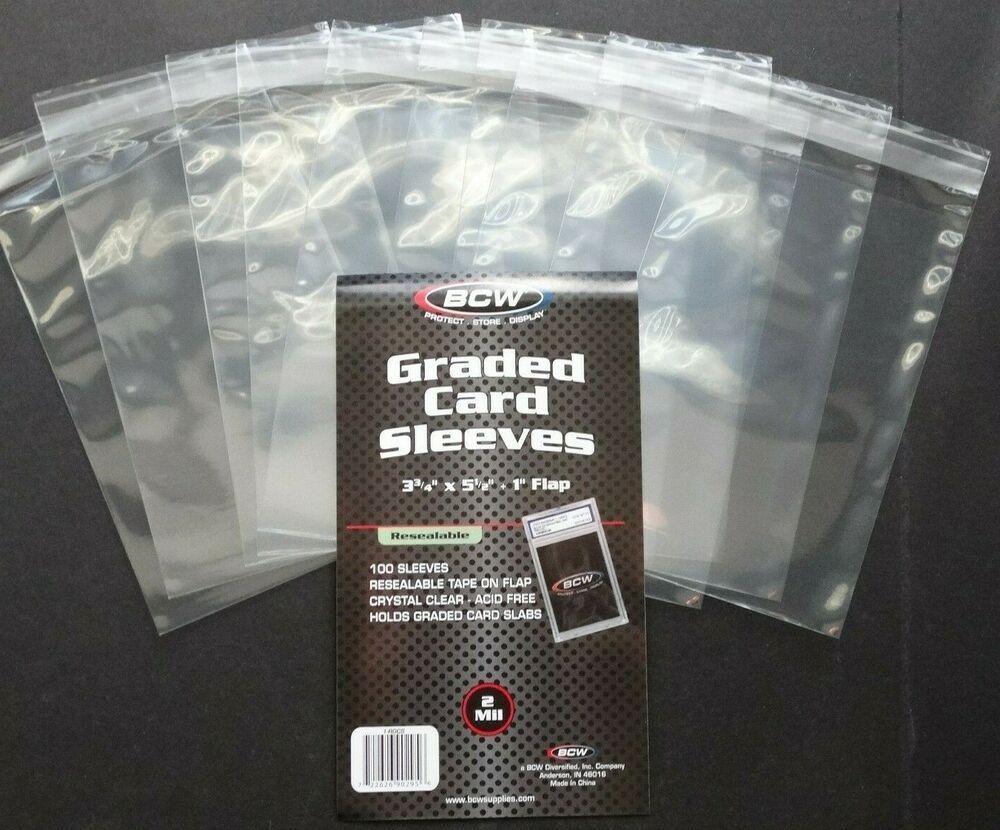 bcw graded card sleeves BCW Resealable Graded Card Sleeves