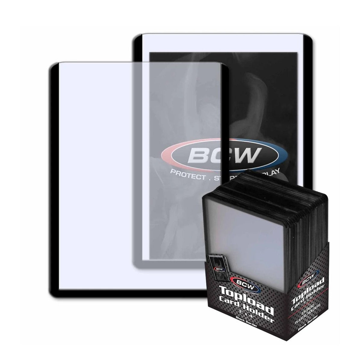 BCW Toploader Card Holder Standard 3&quot; x 4&quot; (Black Border)-Loose Piece (Black Border)-BCW Supplies-Ace Cards &amp; Collectibles