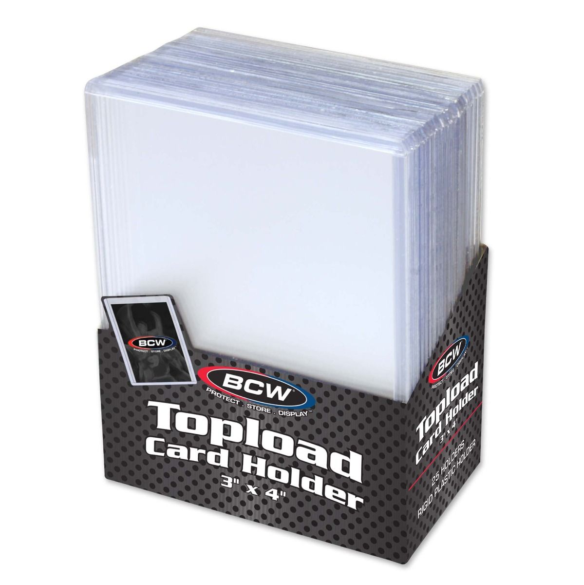 BCW Toploader Card Holder Standard 3&quot; x 4&quot; One Pack 25pcs [ Clear / Black Border ]-One Pack-Clear 25pcs-BCW Supplies-Ace Cards &amp; Collectibles