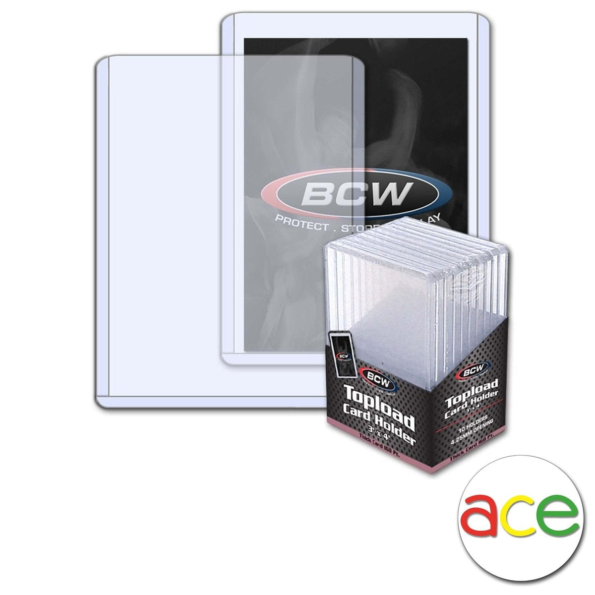BCW Toploader Thick Card Holder -168PT 3 x 4 x 1/4-Loose Piece-Clear-BCW Supplies-Ace Cards &amp; Collectibles