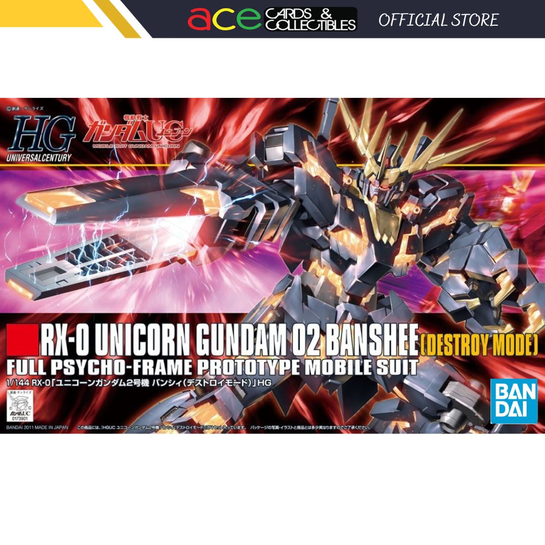 1/144 HG RX-0 Unicorn Gundam 02 Banshee (Destroy Mode)-Bandai-Ace Cards &amp; Collectibles