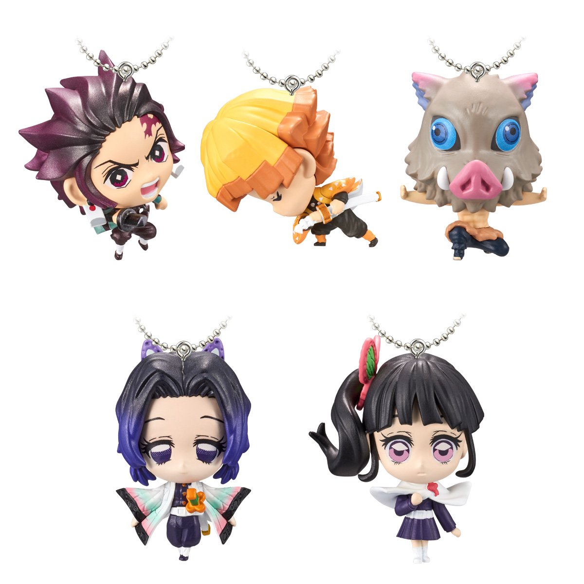 Demon Slayer: Kimetsu no Yaiba Deformed Mascot 2-Complete Set of 5-Bandai-Ace Cards &amp; Collectibles