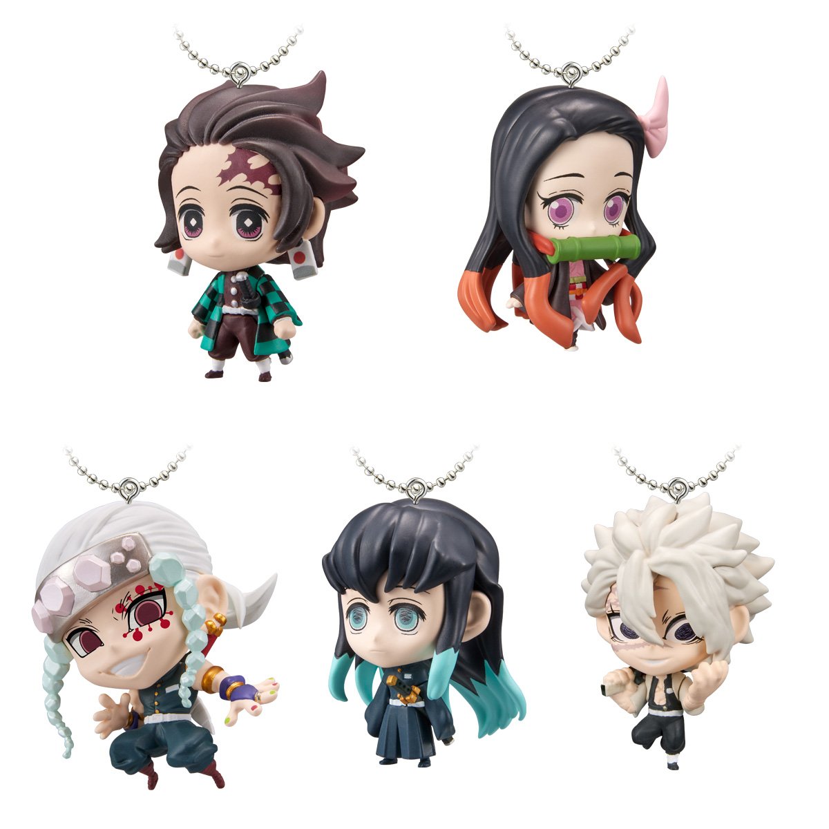 Demon Slayer: Kimetsu no Yaiba Deformed Mascot 3-Complete Set of 5-Bandai-Ace Cards & Collectibles
